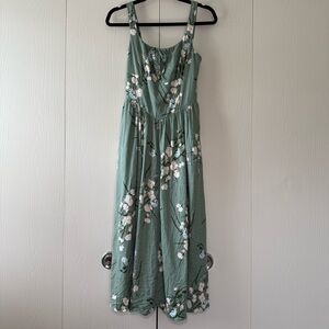 House of Harlow 1960 Midi Green Floral Dress